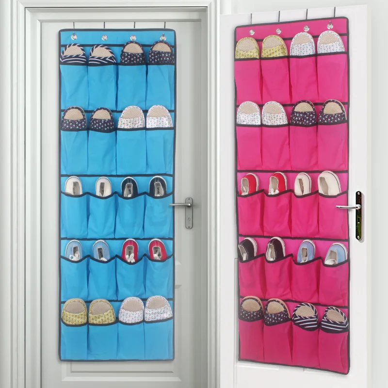 20 Pockets Non Woven Hanging Storage Bag Behind Doors Home Shoes Organizing with Hooks Space Saver Organizer 136 x44cm 4PC | Дом и сад