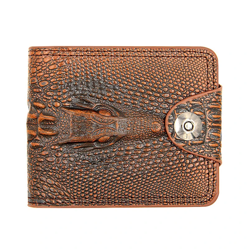 BMenbense Hasp Short Wallets for Mens Credit Card Holder Men Purse Crocodile Patter Slim Wallet Money Purse