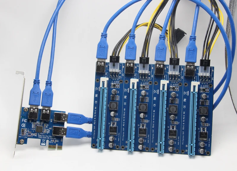 Карта майнинга PCI E 1 4 2 PCIe Express 1X 3 порта переключатель мультипликатор HUB Riser Card