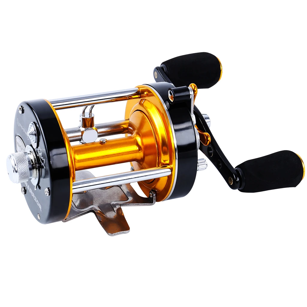 Round Baitcasting Reel - High Speed Trolling Fishing Conventional Reel - Reinforced Metal Body & Star Drag 