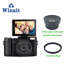 Winait Full HD 1080P Digital Camera SLR Cam 3.0″ TFT LCD Display SD Card Memory Max To 32GB Changeable Lens