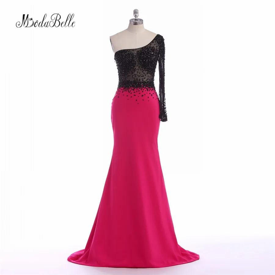 black and fuchsia dress
