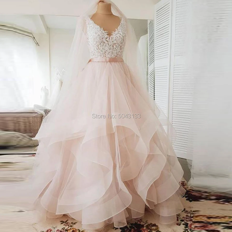 blush pink wedding dress