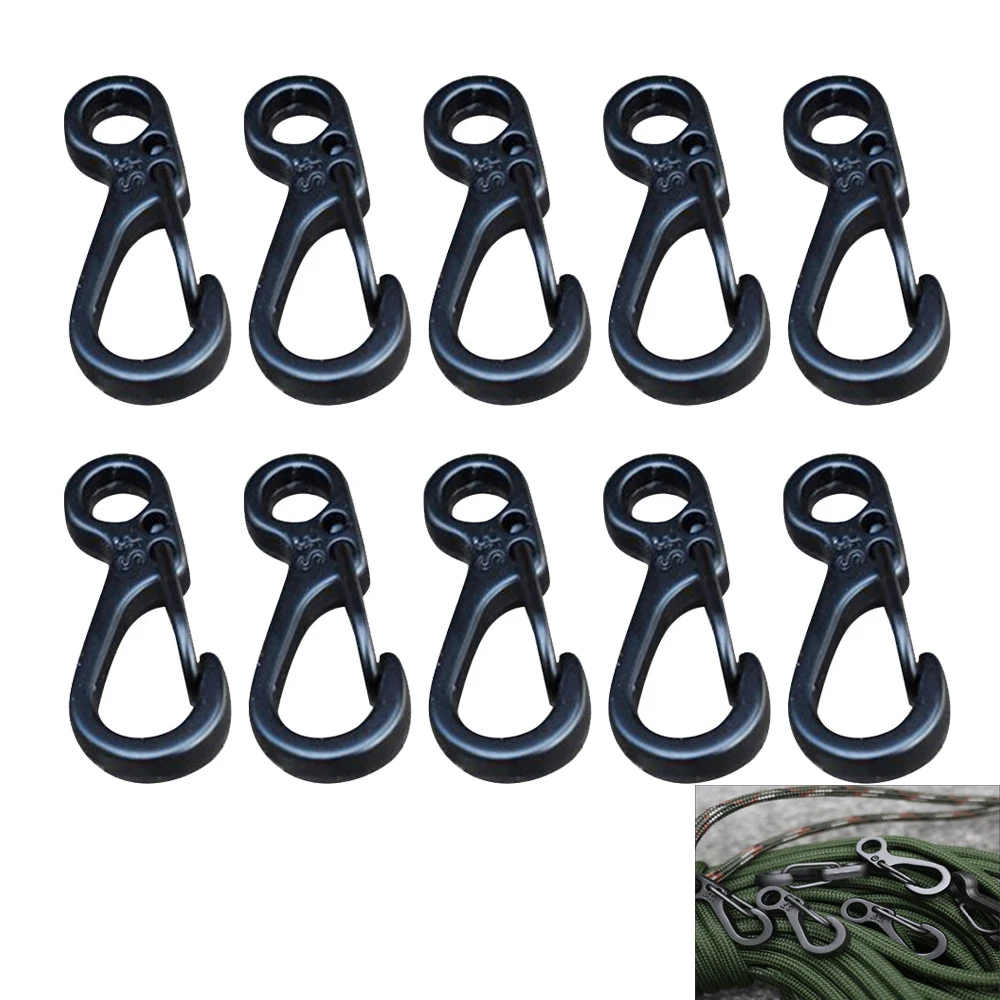 10pcs SF Mini Spring Backpack Clasps hanging keychain Climbing Carabiners metal Bottle Hooks For Hunting Climbing Outdoor Tool