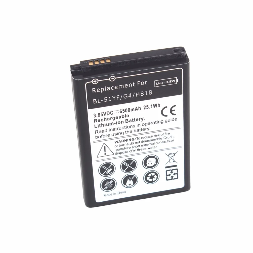 Большая емкость 6500mAh 3 85 V литий ионный Расширенный Аккумулятор для LG G4 + черная