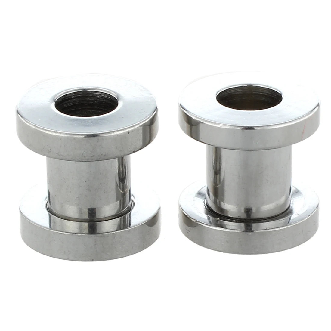 

1 Pair Screw Fit Stainless steel Ear Plugs Rings Flesh Tunnels Piercing Jewelry Steel color, 6mm