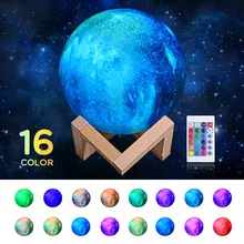 16 цветов 3D принт звезда луна лампа красочные изменения сенсорный домашний декор креативный подарок Usb светодиодный ночной Светильник Галактическая лампа дропшиппинг 19