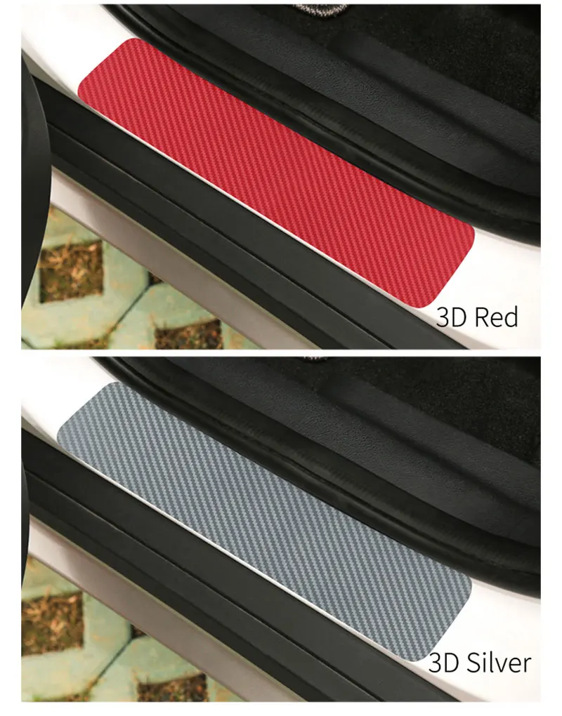 Car Door Scuff Sill Protection Car Door Plate Sticker Carbon Fiber Decoration Step Anti Scratch Protector Cover Car Accessories (4)