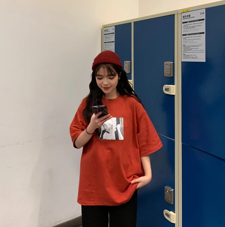 3 цвета Mihoshop Ulzzang Корейская женская модная одежда с буквенным принтом черная