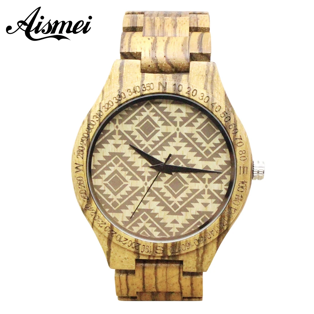 2018 Unique Zebra Wood Watch Men Quartz Wooden Men's Watches Luxury
