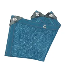 Сетка для защиты от солнца разных размеров синего цвета, HDPE теневая сетка для кемпинга и сада с отверстием для подвешивания и пришитым по краям двойным проводом