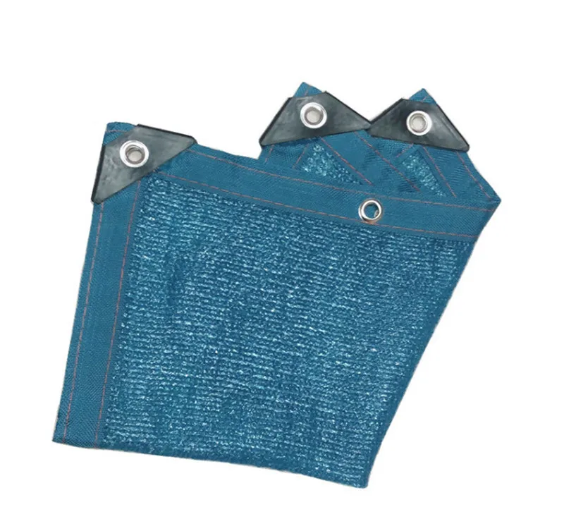 

Various Size blue color Sun Shelter Mesh HDPE Shade Net for Camping Garden with hang hole and sewed up the edges double wire