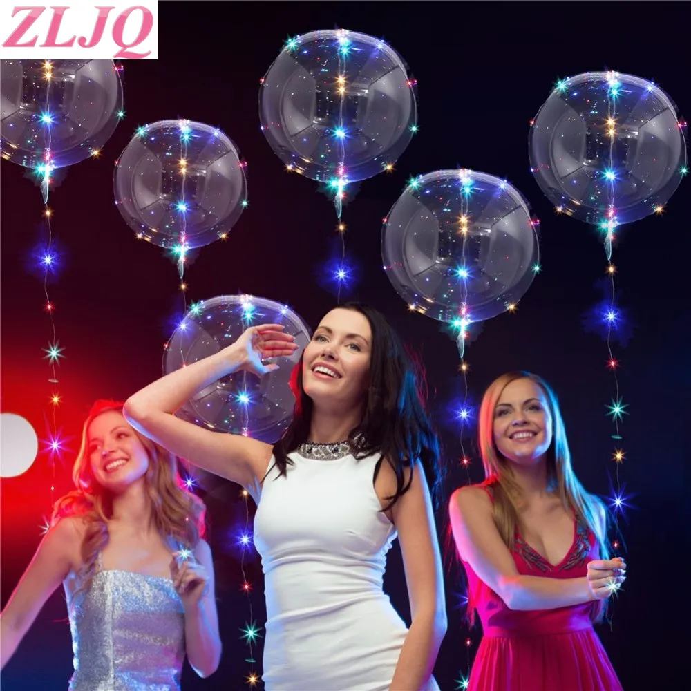 ZLJQ светодиодный воздушный шар, светодиодный воздушный шар BoBo для дня рождения, свадьбы, Дня Святого Валентина, украшения, товары для рождественской вечеринки