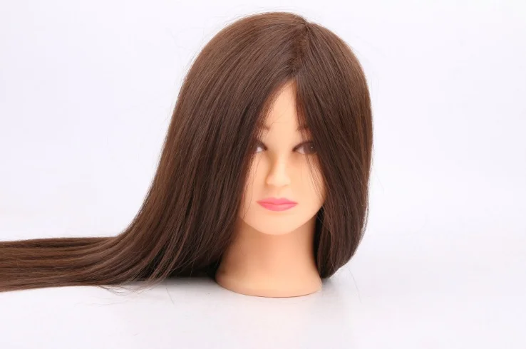 Образовательная голова манекена для косметологии с человеческими волосами 55 см настоящие волосы Парикмахерские куклы головы манекены