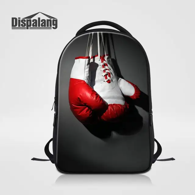 Fashion Boxing Gloves Print Male Schoolbag High Quality Backpack for Laptop School Bookbags for