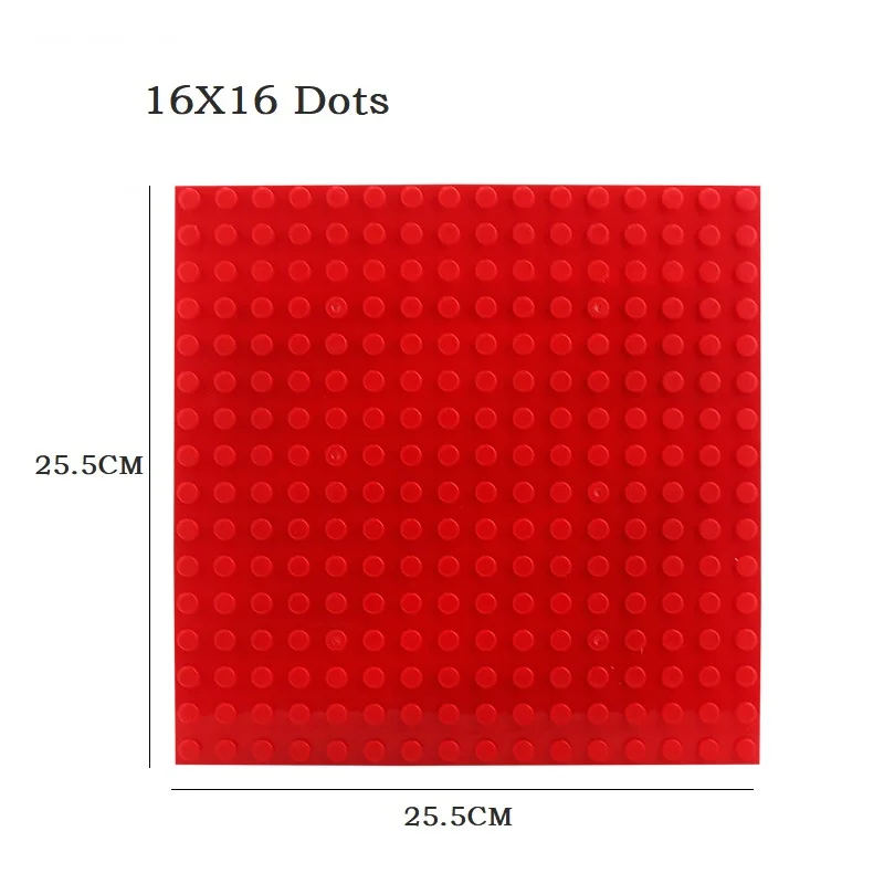 16*16 точек большие блоки базовые пластины совместимые Duploed опорная пластина Дети DIY Duploed большой блок Базовая пластина кирпичный блок напольная игрушка ребенок - Цвет: Красный