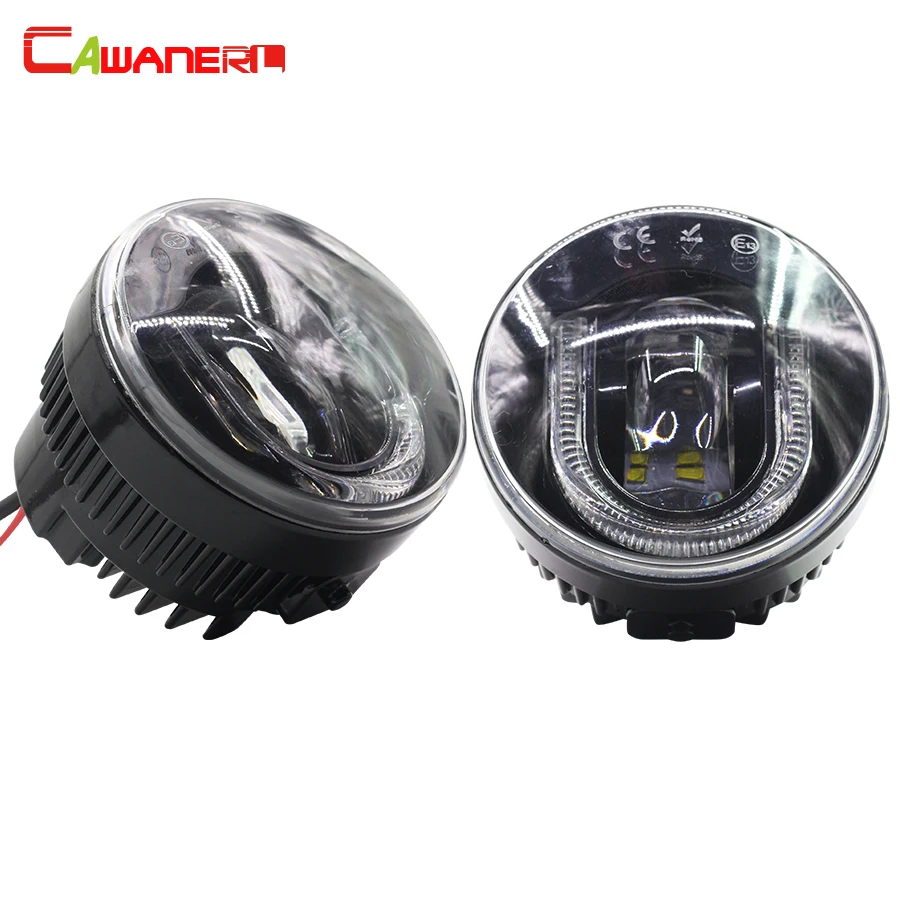 Cawanerl For Fiat 500L Sedici Punto Evo 2 Pieces Car LED Fog Light Daytime Running Lamp DRL 12V
