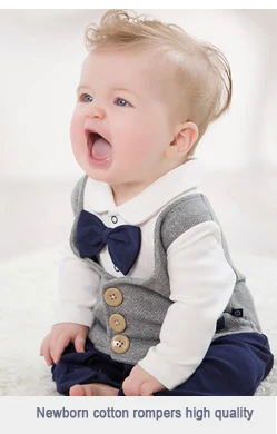 Г. Весенне-осенний хлопковый комбинезон для новорожденных мальчиков; детские комбинезоны для маленьких джентльменов; одежда для дня рождения, свадьбы, вечеринки