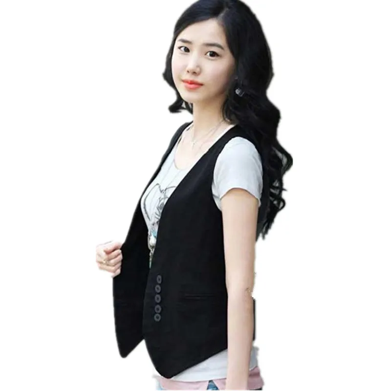 

Factory Direct Sale Formal Office Waistcoat Vest for Women Black Work Vests V-Neck Career Work Female Vest Cheap Clothing China