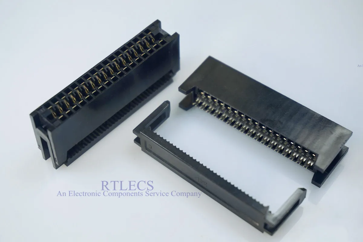 2 шт. IDC Тип край разъем слот 2,54 мм Шаг 34 Pin PCB золото палец доска гнездо плоский ленточный кабель 1,27 мм обжимной сборки