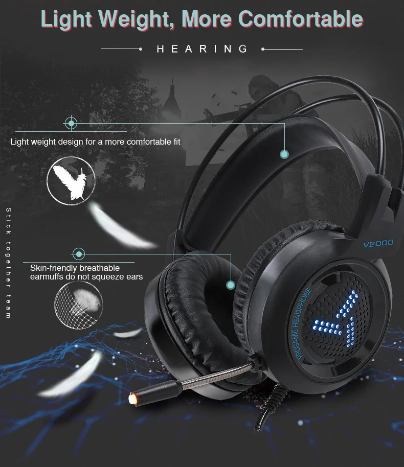Earphone Gaming Headphones With Microphone Stereo Headset Gamer Headphone For Computer Earphones Big Gaming Headset (4)