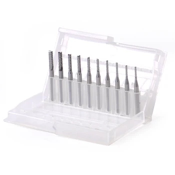 

10pcs Corn Milling Cutter 1.3-3.175mm PCB CNC Engraving Tools End Mill Rotary Burr Tool for Metal Working