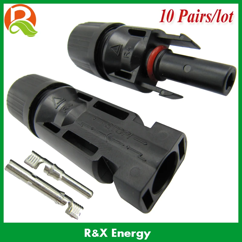

Wholesale MC4 solar power connector, 10pairs/lot PV connector for 2.5/4/6mm2 solar cable, waterproof and dustproof.