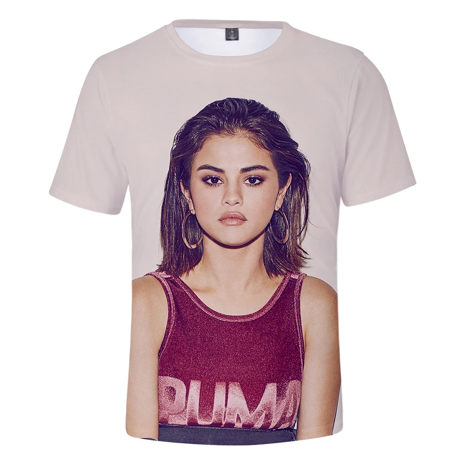 Aikooki Selena Gomez печать 3D Футболка Мужская дышащая удобная модная футболка с коротким