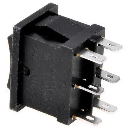 5 шт. KCD2 203 6P черный трехпозиционный переключатель 6A/250VAC 10A/125VAC (ВКЛ./ВЫКЛ./вкл.)