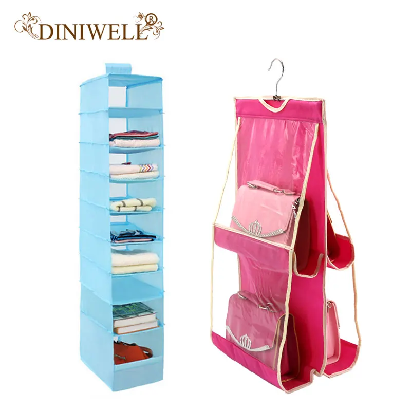 9 Cell Hanging Box Underwear Sorting Clothing Closet Organizer + 4