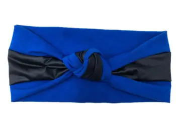 

J173177 2017 new patchwork knot hairband,cotton&pu stripe Classic series hair accessory for women,headband manufacturer custom