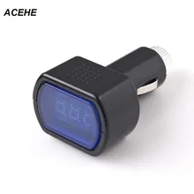 ACEHE светодиодный цифровой дисплей прикуривателя измеритель напряжения для авто автомобиля монитор аккумуляторной батареи, вольтметр черный