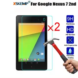 Xskemp 2 шт./лот 9 H Настоящее закаленное Стекло для Google Nexus 7 2nd Планшеты Ultra Clear Экран протектор царапинам защитный кожух