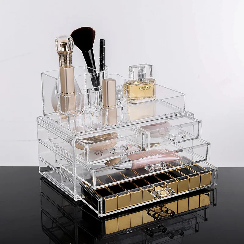 

Storage Box Nail Accessories Storage Multi-layer Three-drawer Home Desktop Transparent Acrylic Cosmetic Storage Box