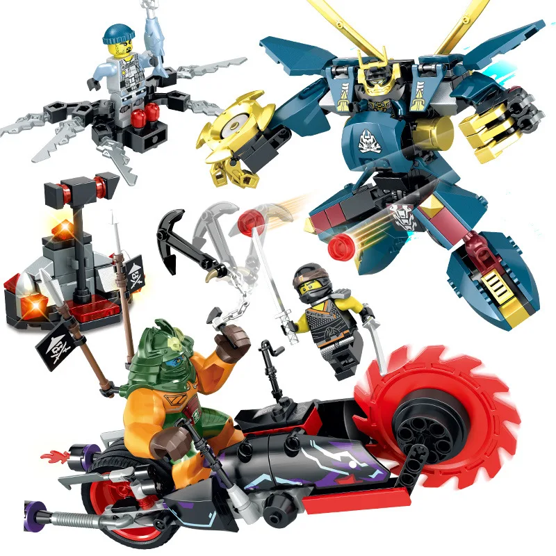 

389Pcs Ninjae Mech Robots Building Blocks Set Compatible Legoings Ninjagoes City Figures DIY Bricks Toys for Children Boy Gifts