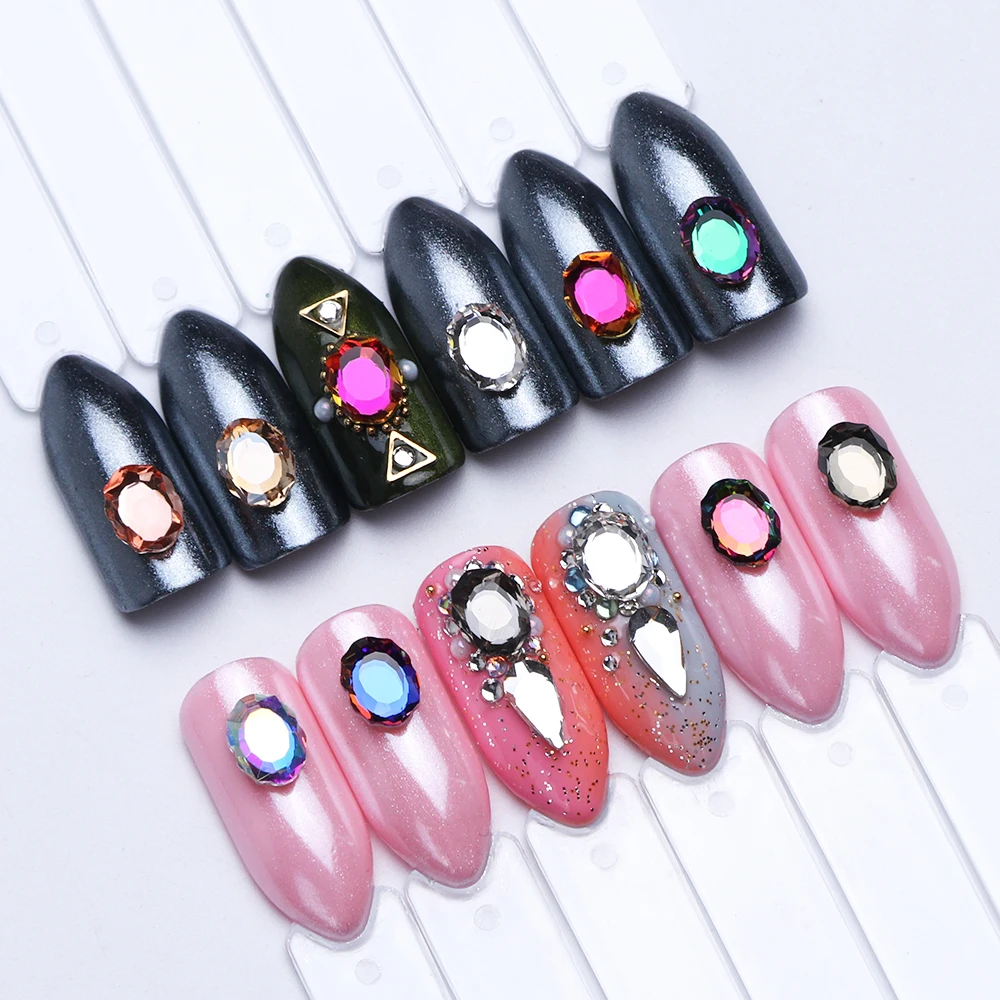 Full Beauty 10pcs Nail Art Crystal Rhinestones Strass Rugby Jewelry Mirror Stones For 3D Gems Manicure Decoration Access CHR10 1|Стразы и