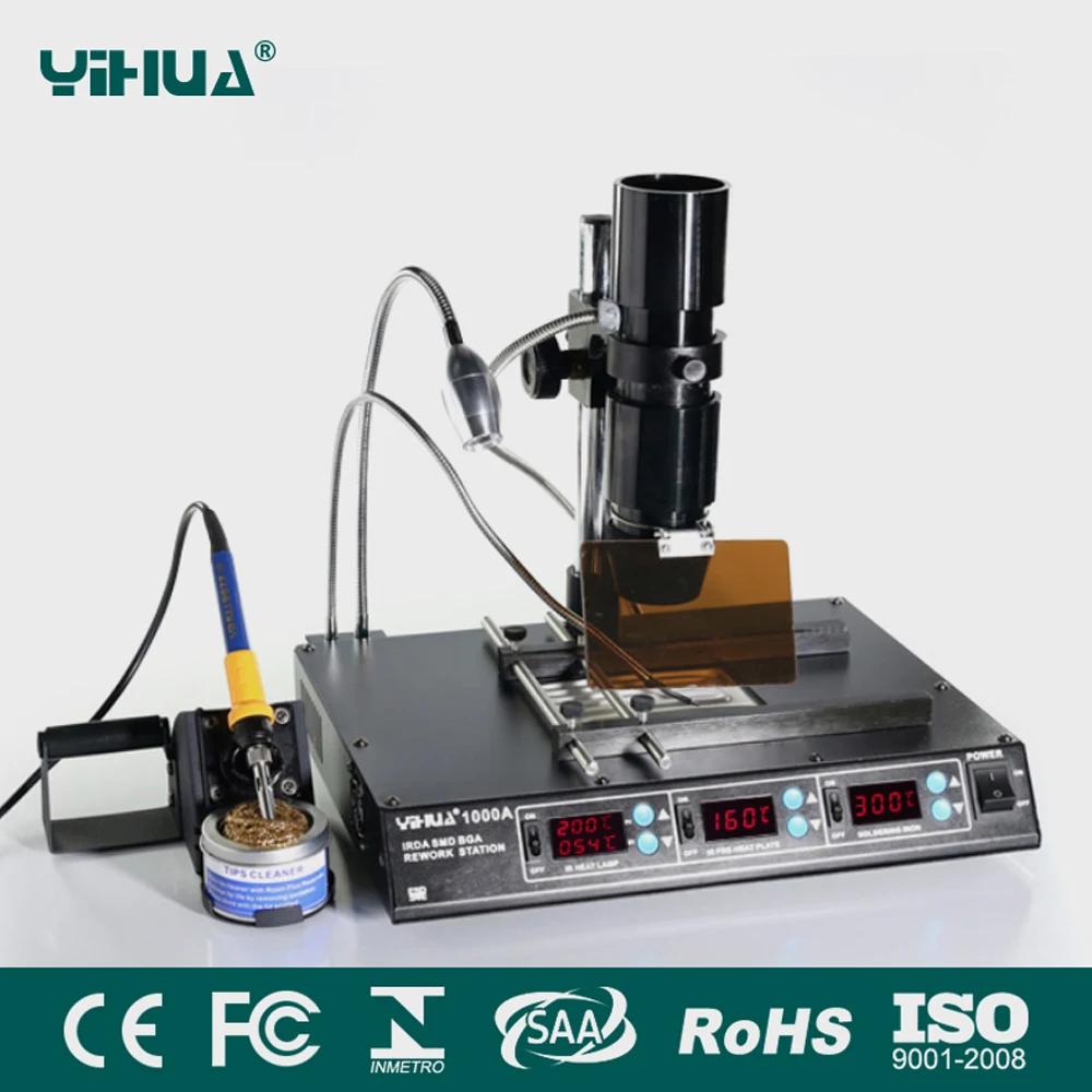 

YIHUA 1000A Soldering Station BGA Rework Station Laptop Motherboard Repairing Machine Reballing Kit Welding IR Station 110V 220V