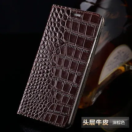 Wangcangli брендовый чехол для телефона из натуральной кожи крокодила плоский текстурный чехол для телефона Huawei Mate 9 ручной работы чехол для телефона - Цвет: 02-Deep brown