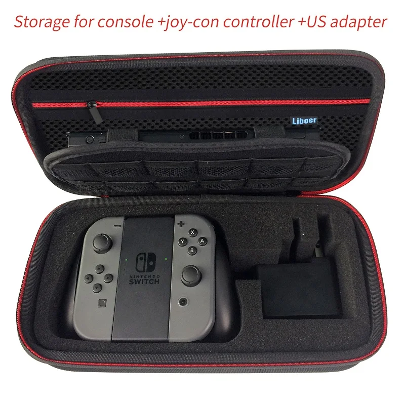 Hard Storage Carrying Case Portable Travel Bag with Handle for Nintendo Switch Console JoyCon Controller AC Adapter Charger BN30 13