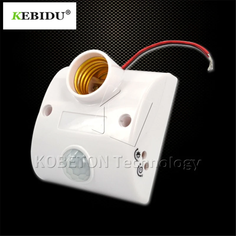 

Kebidu AC 110V 220V Wall Lamp Holder Socket Automatic Human Body Infrared IR Sensor LED Bulb Light E27 Base PIR Motion Detector