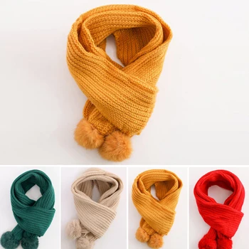 

Autumn Winter Warm Baby Long Cotton Scarf Boys Girls Neck Collar Kids Knitted Scarves Shawl Children Clothing Accessories