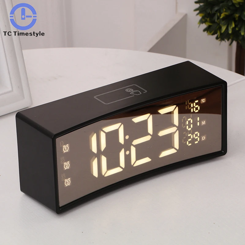 Touch Alarm Clock Digital LCD Display Reveil Night light Table Clocks