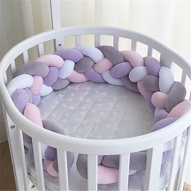 Minimalism Baby Bed Bumper Knot Design Newborn Crib Pad Protection Cot Pillow Bedding Accessories for Infant Room Decor 1M/2M