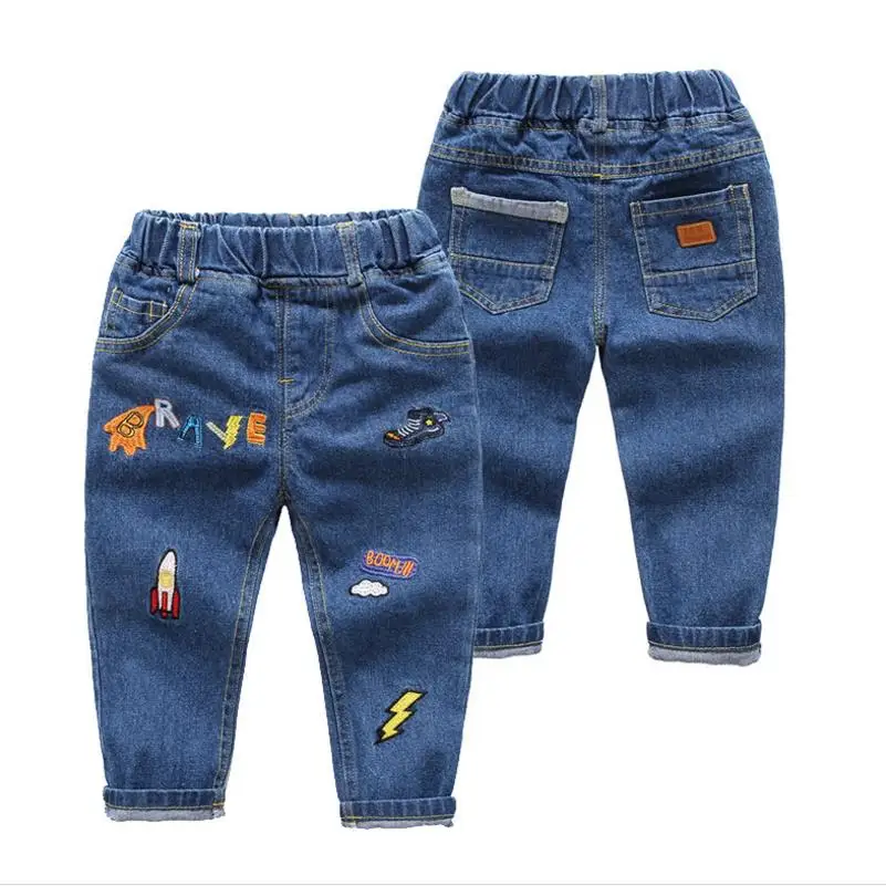 Новое поступление, детские джинсы высокого качества на весну и осень штаны для маленьких мальчиков детские джинсовые штаны в полоску - Цвет: picture
