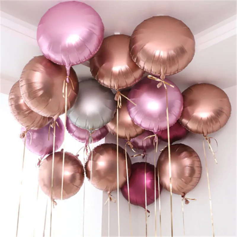

5PCS 18 inch Round Metallic Balloon Air Wedding Decoration Happy Birthday Balloon Metal Colour Heart Helium Balloon