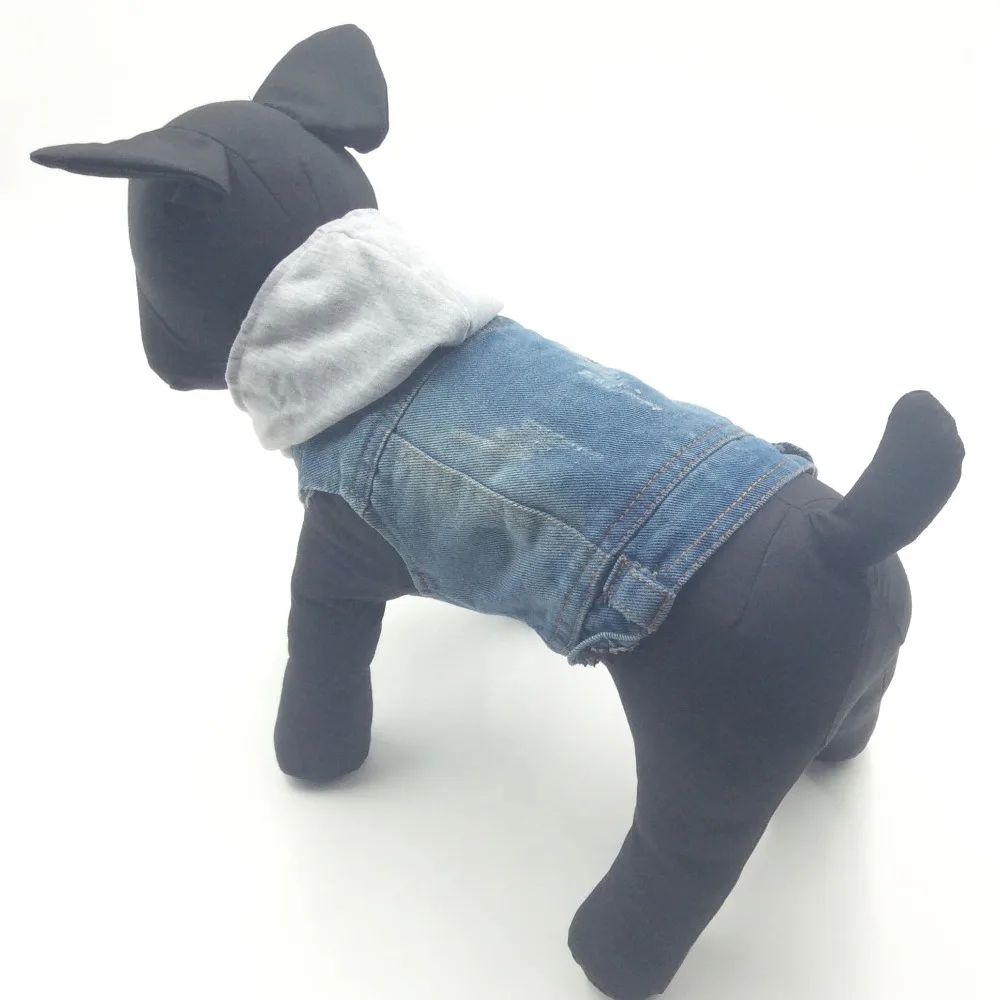 

Fashion Denim Dog Jacket Coat Hooded Clothes Summer Chihuahua Clothing for Small medium Large Dogs Jeans Tops Vest XS-XL 20A
