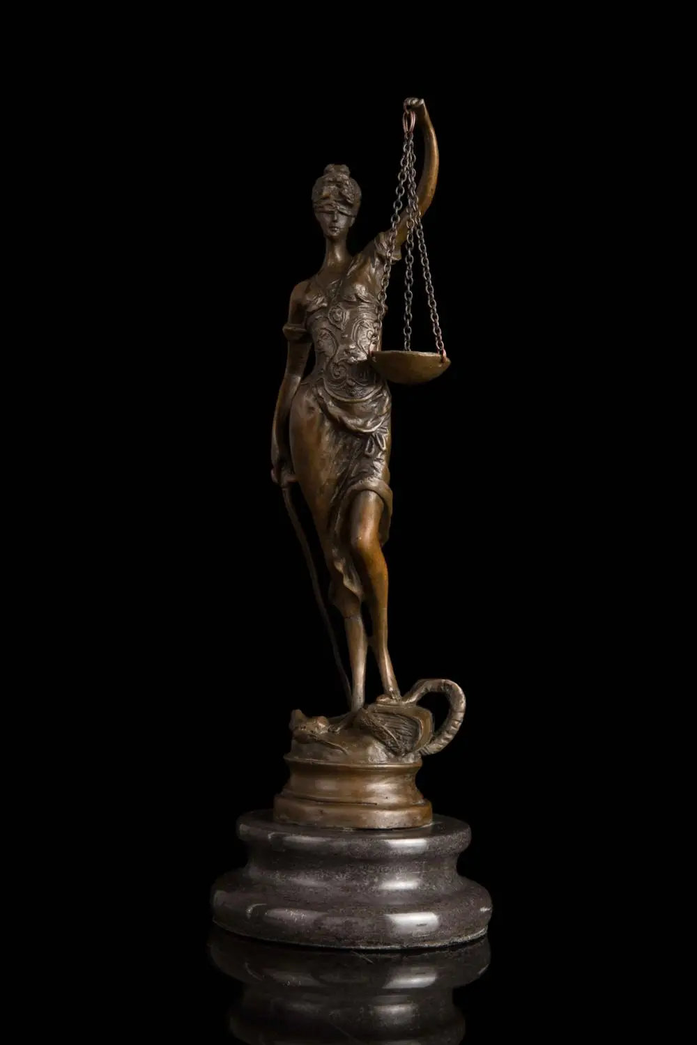 رئيس الفنون الحرف الأوروبية البرونزية النحت ديكورات صغير تأثيث المنزل الشهيرة إلهة العدل DS-121 رئيس الفنون الحرف الأوروبية البرونزية النحت ديكورات صغير تأثيث المنزل الشهيرة إلهة العدل DS-121