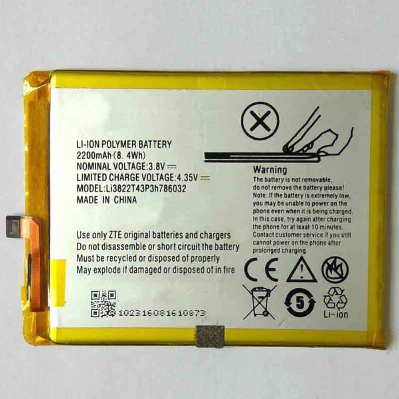 

2200mAh Battery For Orbic Orbic-RC-501L For ZTE Blade V6/D6/X7/Z7/A515 Li3822T43P3h786032 mobile phone Batteries + track code
