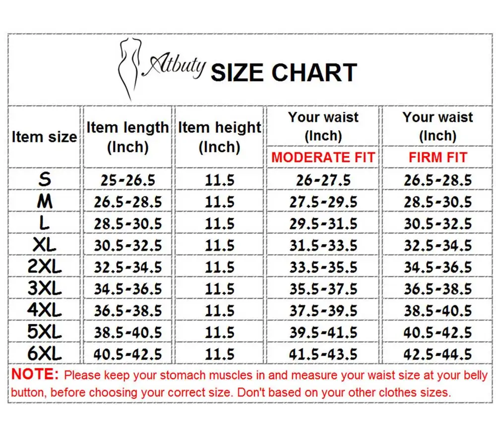 NB1311-02 Atbuty Zipper and hooks Latex Waist Trainer 25 Steel boned Waist Cincher Corset Workout Slim Body Shaper Girdles (5)