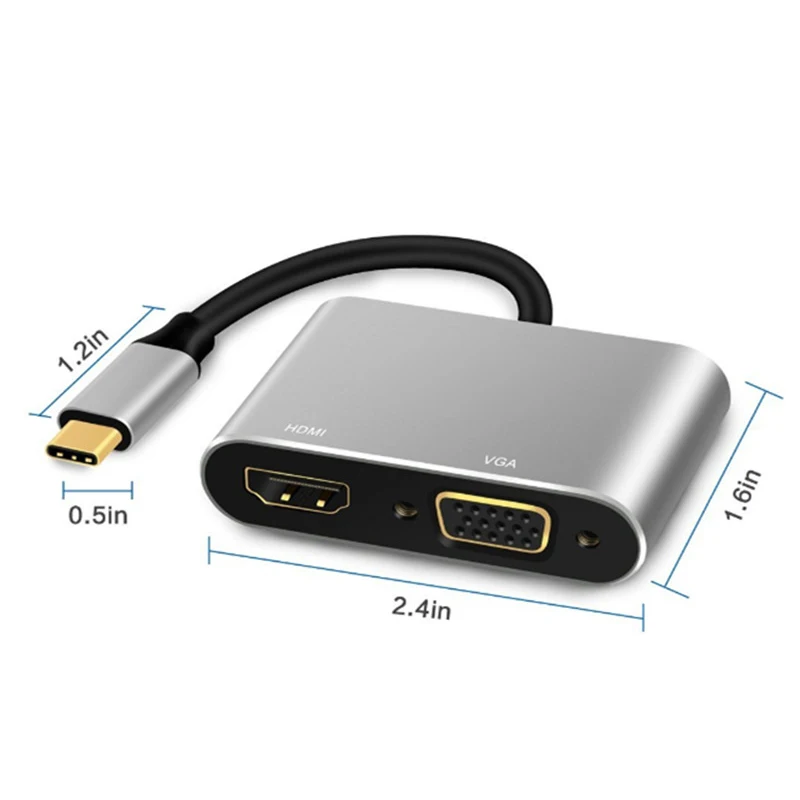USB C type адаптер HDMI VGA 4 K 60Hz 2 в 1 3 конвертер кабель для ноутбука Apple Новый Macbook Google